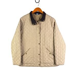 Land’s End Primaloft Chore Corduroy Collar Quilted Jacket‎ Womens Large TALL EUC